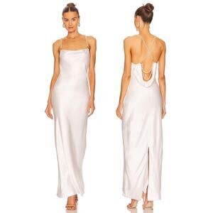 Retrofete Electra Maxi Dress Pearl Strap Formal Bridal Wedding Prom Party S